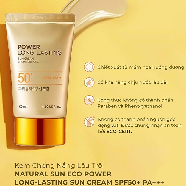 Kem Chống Nắng The Face Shop Power Long-Lasting Sun Cream SPF50+/PA+++ 50ml  - SHOP DIỆU HUYỀN