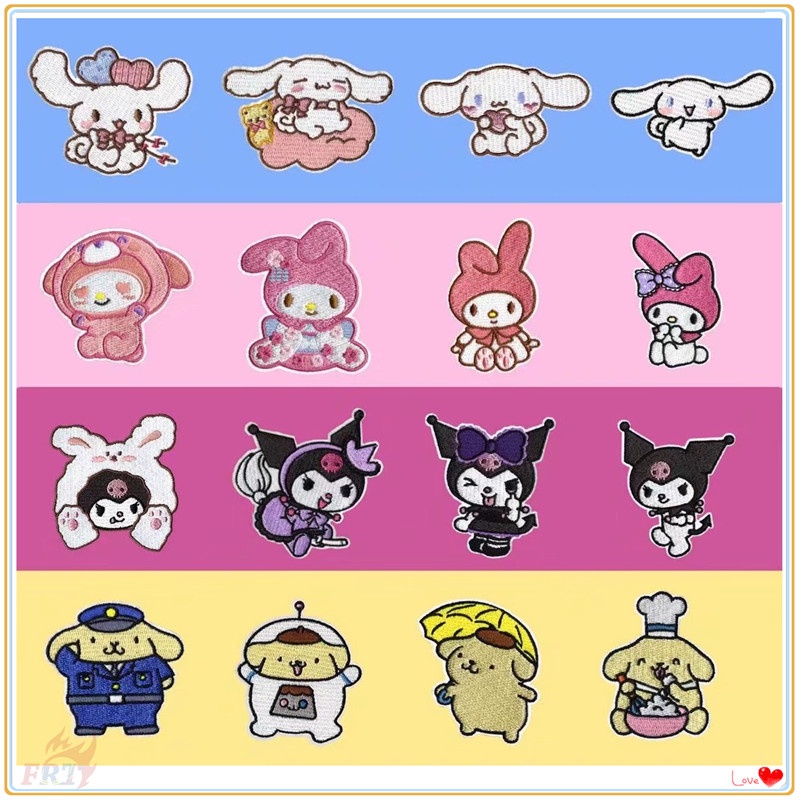 ♥ Miếng Dán Tự Dính Hình Cinnamoroll / Melody / Kuromi / Pom Pom Dễ Thương Tự Dính ♥ 1 Sticker Ủi Thêu Hình Huy Hiệu