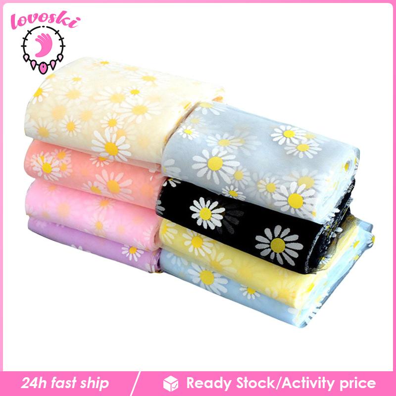 Set 8 Mạng Che Mặt Bằng Vải Tuyn Rộng 10cm Họa Tiết Hoa Cúc