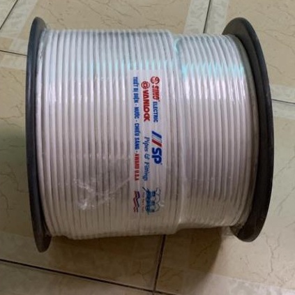 Cáp đồng trục Sino RG6 (5C-FB) lõi CCS 80 sợi màu trắng, cuộn 305m sử dụng cho truyền hình và camera quan sát tốt