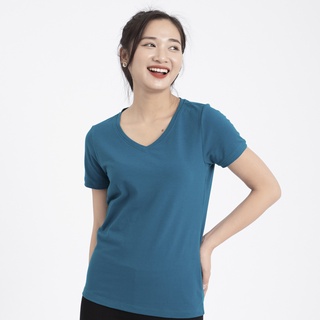 Áo thun nữ cổ tim - Xanh cổ vịt