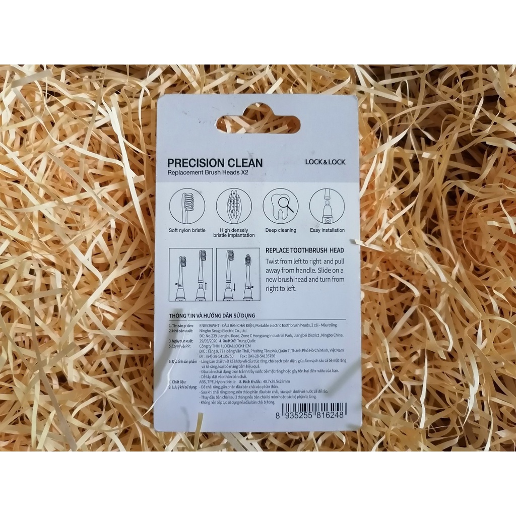 Bộ 2 Đầu Bàn Chải Điện Portable Electric Toothbrush Heads ENR536WHT