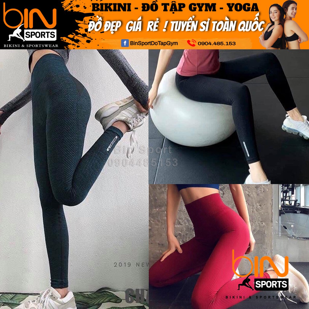 Quần Tập Gym Yoga Nữ, Quần Dệt Naqi Gen Bụng Cao Cấp Bin Sports Q087