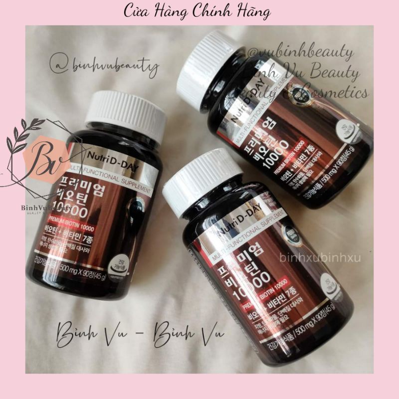 Viên Uống Hỗ Trợ Mọc Tóc Biotin 10000mcg nutriday 90Viên