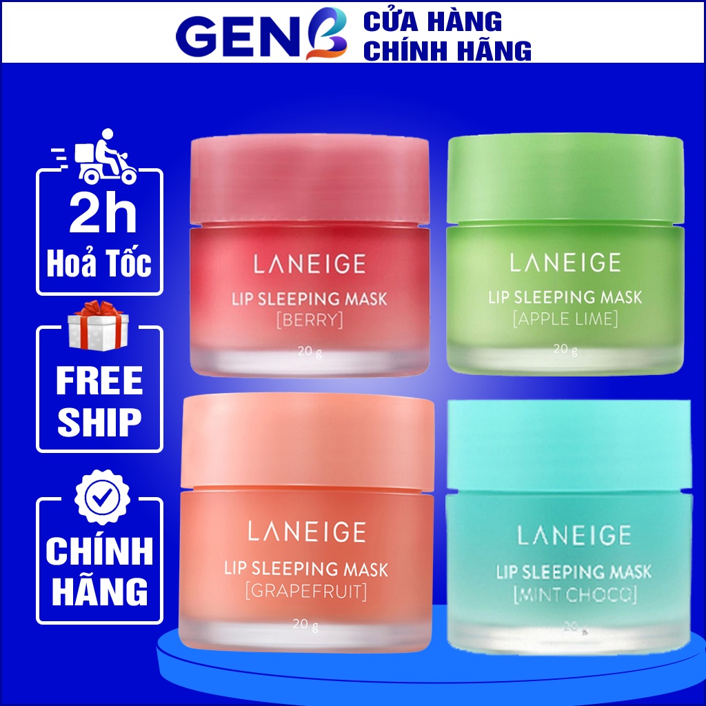 Dưỡng Môi Laneige Lip Sleeping Mask Full Size/ Mini CHÍNH HÃNG- Mặt Nạ Ngủ Môi Laneige Dưỡng Ẩm Tẩy Tế Bào Chết Môi GENB