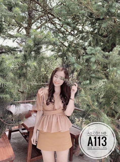 Bigsize Áo cột nơ A113