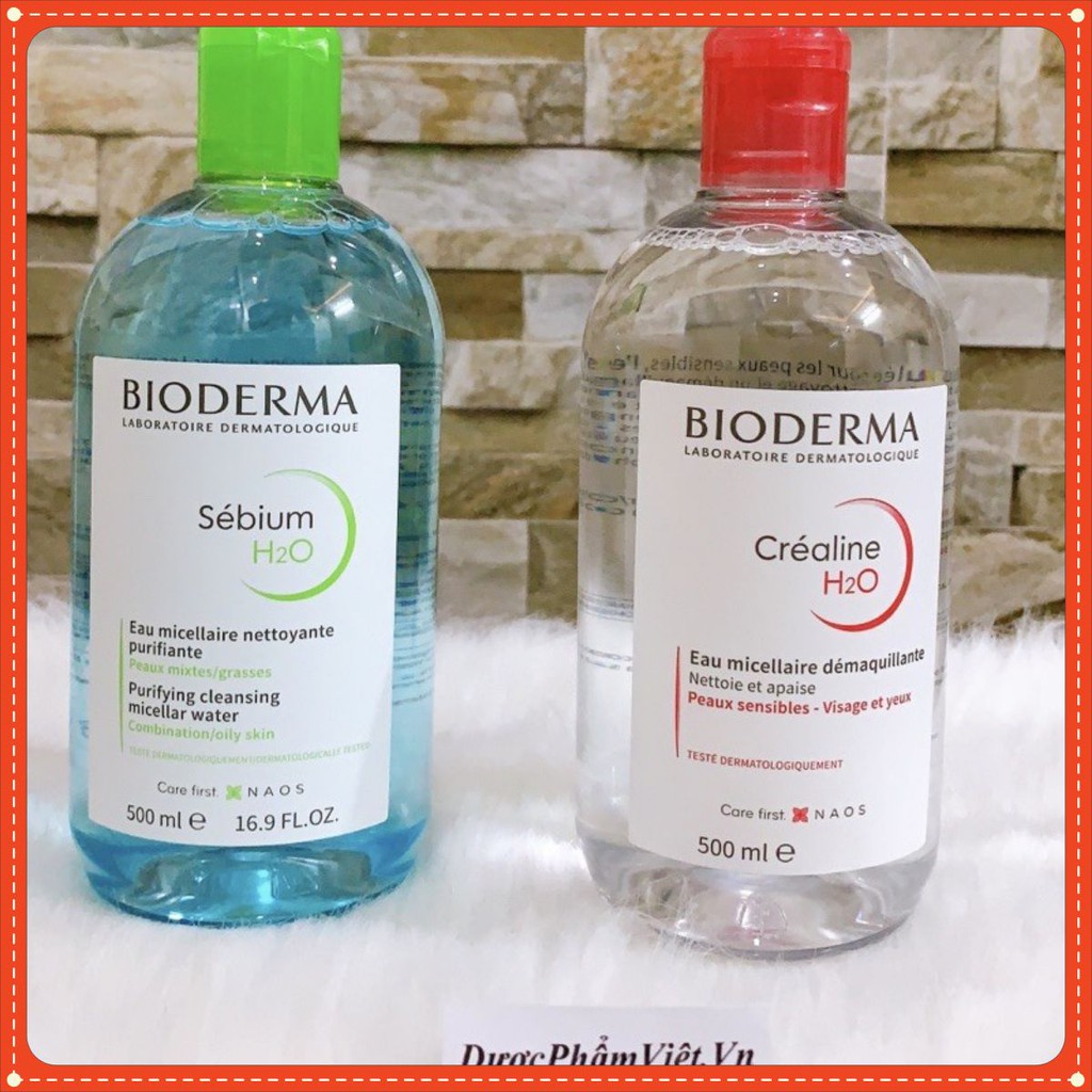 Nước Tẩy Trang Bioderma Créaline H2O 500ml Nắp Bật Bản Mới Nhất có Bill Biodema