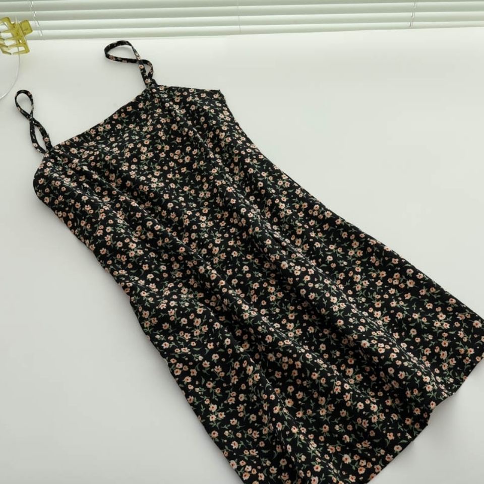 Đầm Ngắn Hai Dây Dáng Ôm In Họa Tiết Hoa Phong Cách Retro Thời Trang Mùa Hè Dành Cho Học Sinh 2022