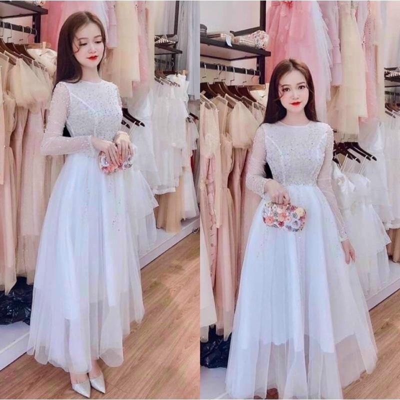 ĐẦM XOÈ DỰ TIỆC ĐÍNH HẠT full size S/M/L/XL ( ảnh và video chủ shop tự quay )