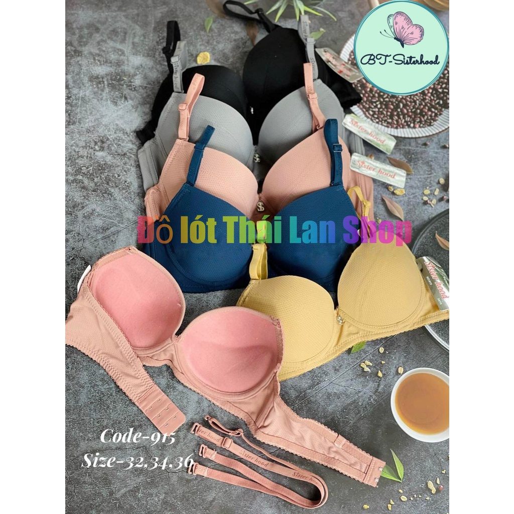 Áo ngực nữ Sister hood 915 cúp A,  áo lót thông hơi, nâng nhẹ, vải mềm mát, Thái Lan, BOMSISTER , LAVENUSA, LOT STORE