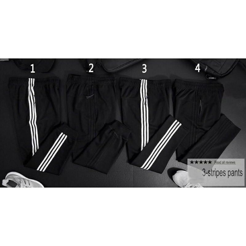 Quần Thun Thể Thao Nam 3 Sọc Quần Nam Thu Đông Co Giãn Ống Suông QT42 | BigBuy360 - bigbuy360.vn