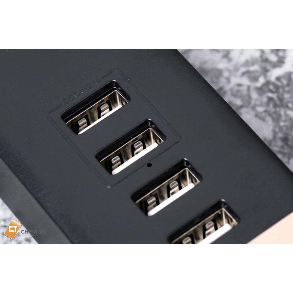 Ổ Cắm Điện 3 Ổ Cắm, 4 USB, Chống Cháy, Chính Hãng REMAX, Ổ Cắm Thông Minh Đa Năng REMAX RU-S2, Dài 1.8m