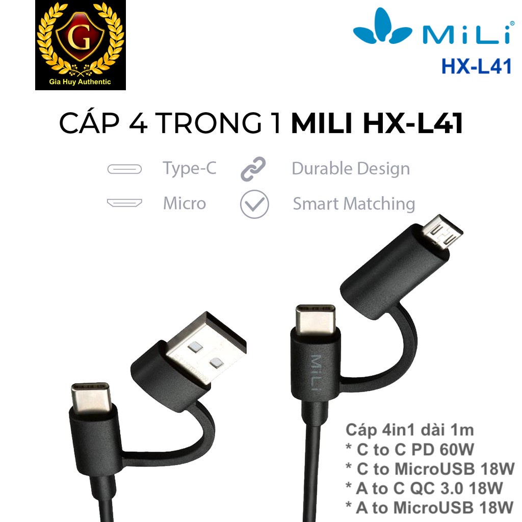 Cáp sạc đa năng 4-in-1 MiLi HX-L41 dài 1m
