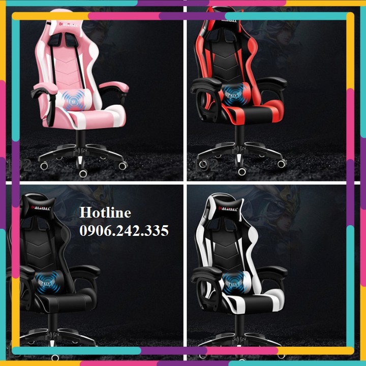 Ghế Gaming, Ghế Livestream Có Gối Massage , Ghế Xoay Hàng Nhập Khẩu Cao Cấp