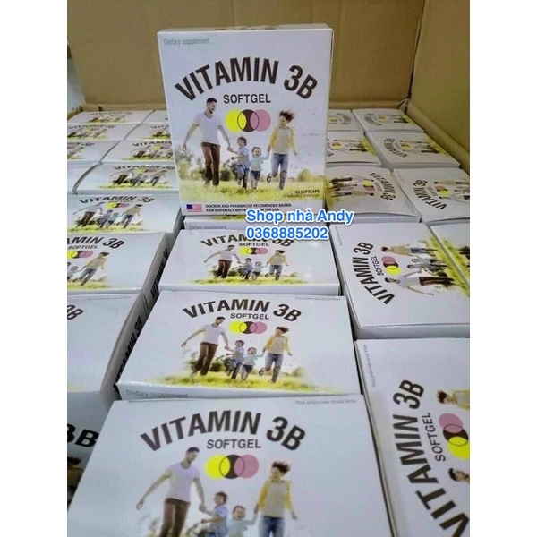 Viên uống Vitamin 3B B1-B6-B12 (hộp 100 viên) 3B softgel