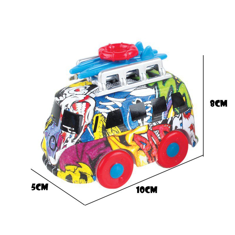 【Đề nghị đặc biệt】Đồ chơi trẻ em cậu bé quán tính graffiti xe buýt hợp kim mô hình xe cảnh sát