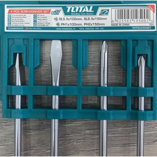 Bộ 4 tua vít dẹp và bake Total THTDC250401