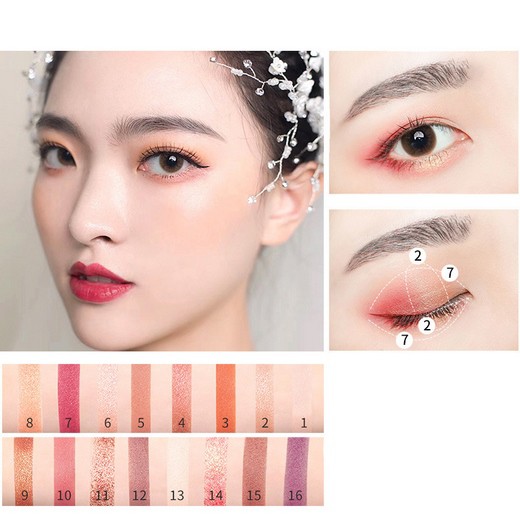 Phấn mắt 16 ô Caiji Sunset impressionsm 16 color eyeshadow No cj2144 NPP Shoptido | BigBuy360 - bigbuy360.vn