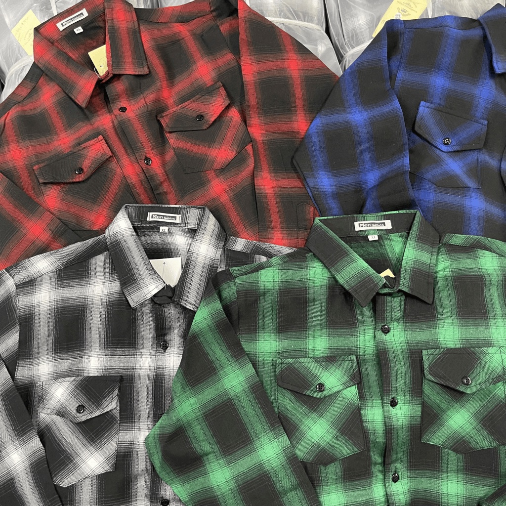 Hàng HOT Ra Kho | Xả Lỗ 50% Áo Caro Nỉ Tay Dài Cho Anh Em Mặc Đi CHơi CHống Nắng Đều Đẹp HoKo