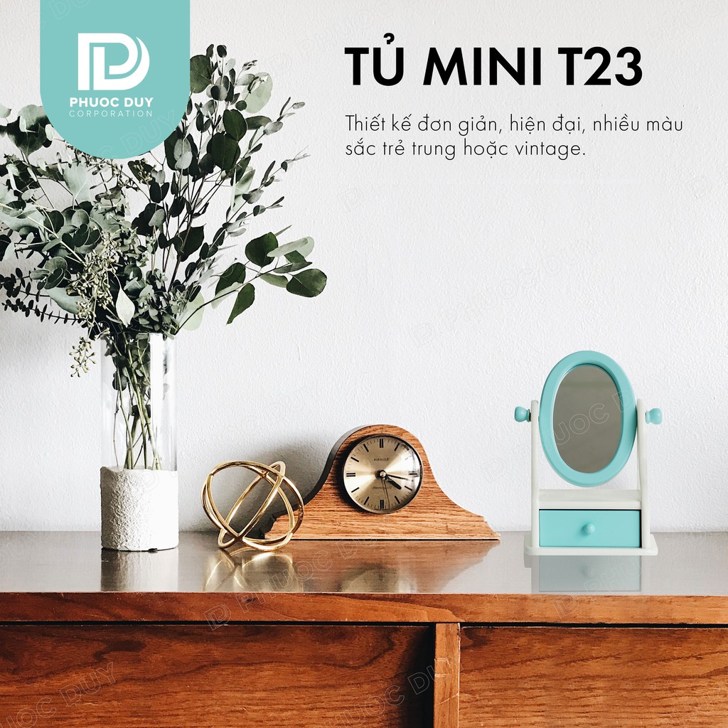 Tủ mini để bàn đa năng - Tủ nữ trang mỹ phẩm T23 có gương