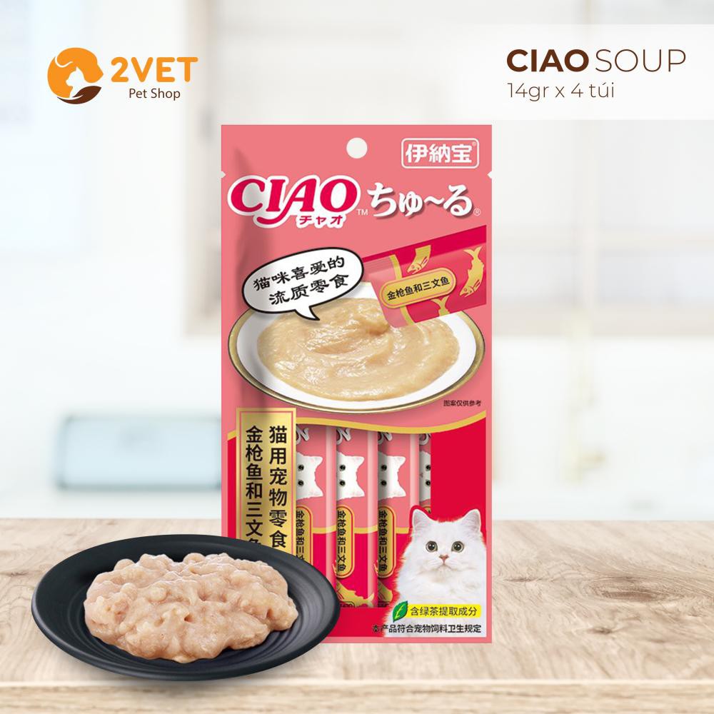 Ciao Soup - Soup Ăn Dành Cho Mèo Yêu - Gói 14gx4 - Nhiều Dinh Dưỡng - Giá Tốt Nhất Thị Trường