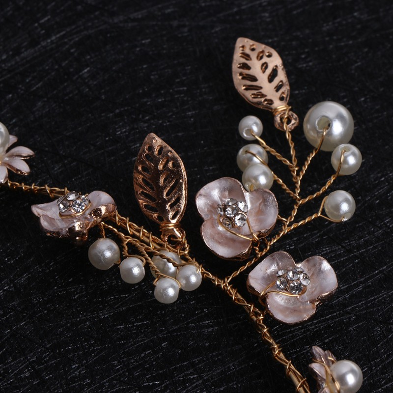 Kẹp tóc hình vương miện đính ngọc trai thời trang cho nữ