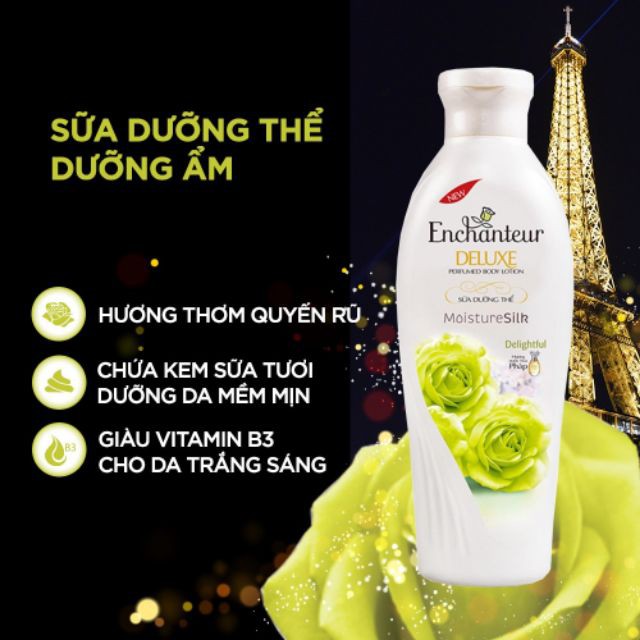 Sữa dưỡng thể Dưỡng ẩm mềm mịn da Moisture Silk hương Delightful 200 gr