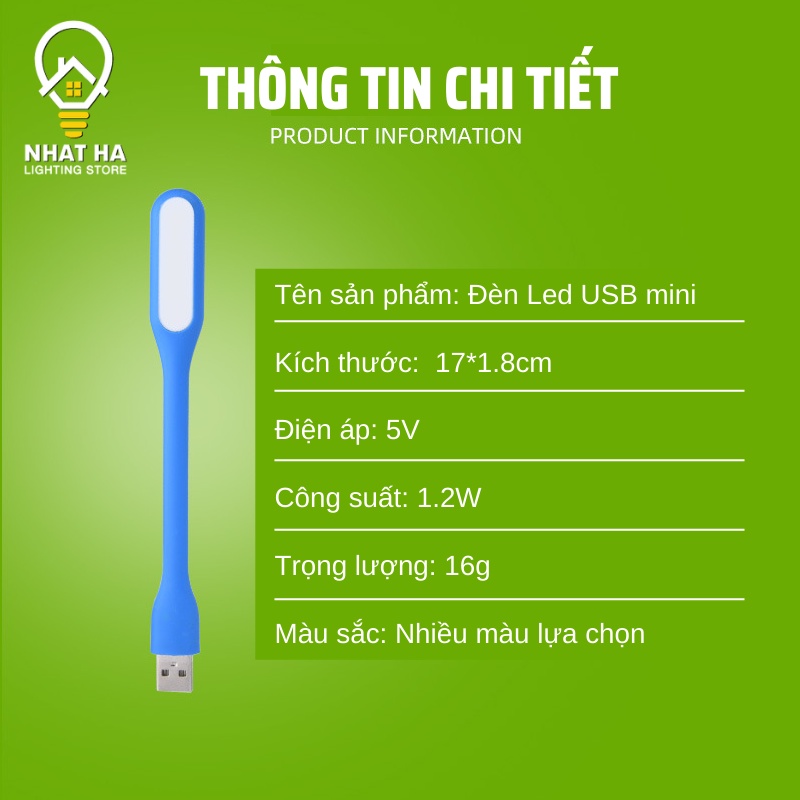 Đèn Led USB mini siêu sáng Nhật Hạ cắm vào laptop PC Sạc dự phòng Củ sạc làm Đèn ngủ - Giao Màu Ngẫu Nhiên