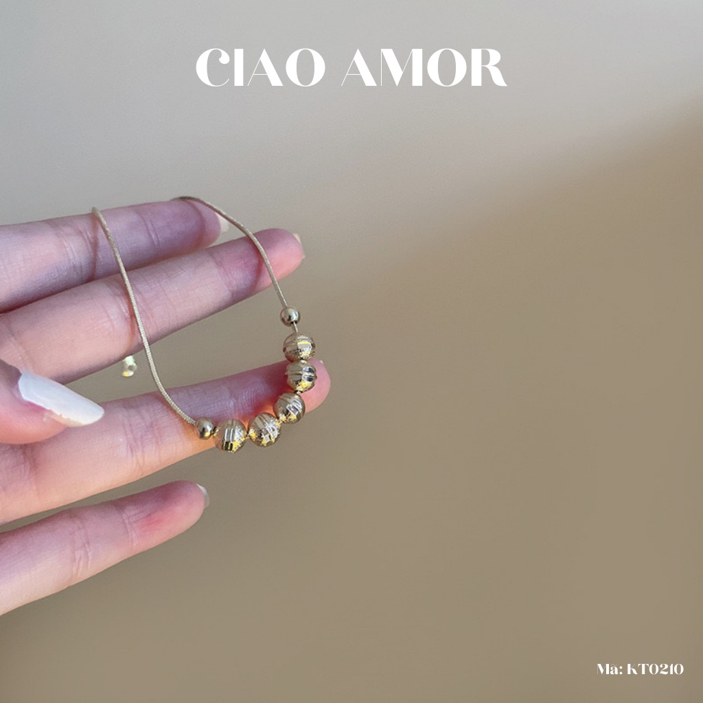 Set dây chuyền nữ, vòng tay nữ nhiều hạt tròn Trang sức Ciao Amor - KT0210