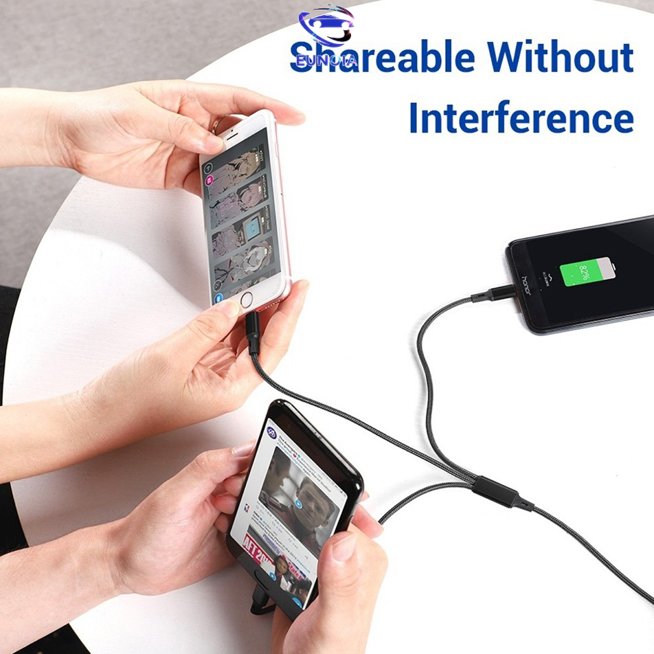 Cáp Sạc 3 Đầu Type C,,Micro USB Siêu Bền và tiện ích