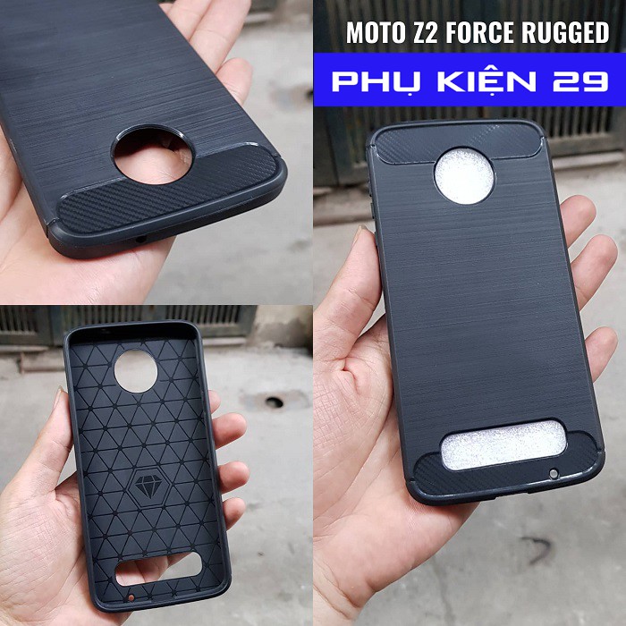 [Motorola Z2 Force] Ốp lưng silicon chống sốc RUGGED