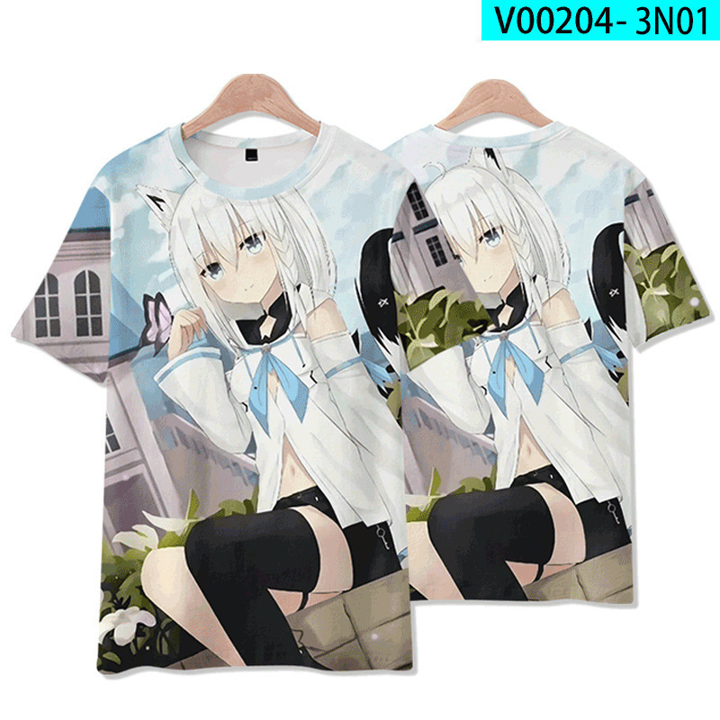 Hololive Vtuber Fubuki Áo Croptop Tay Ngắn Hóa Trang Nhân Vật Ayame Chopper Plus size