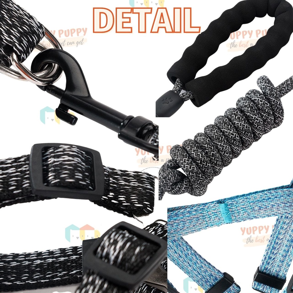 Hipidog Set Xích yếm & Dây dắt với tay cầm lót cao su mềm cao cấp cho chó / cún