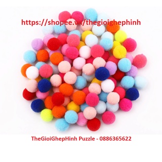 300 Hạt Pompom Nhiều Kích Thước,Màu Sắc