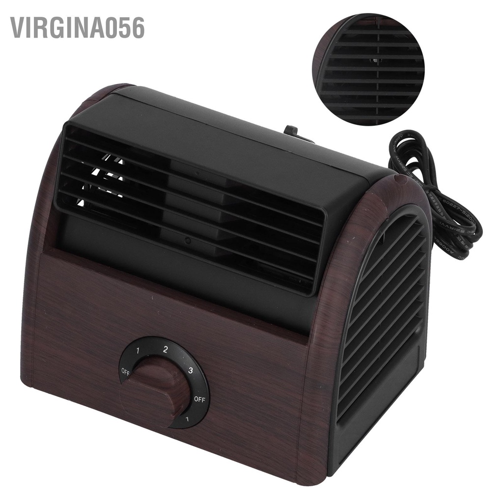 Virgina056 Quạt hạt gỗ nâu 3 bánh răng có thể điều chỉnh mini không cánh siêu im lặng di động CN Cắm 220V
