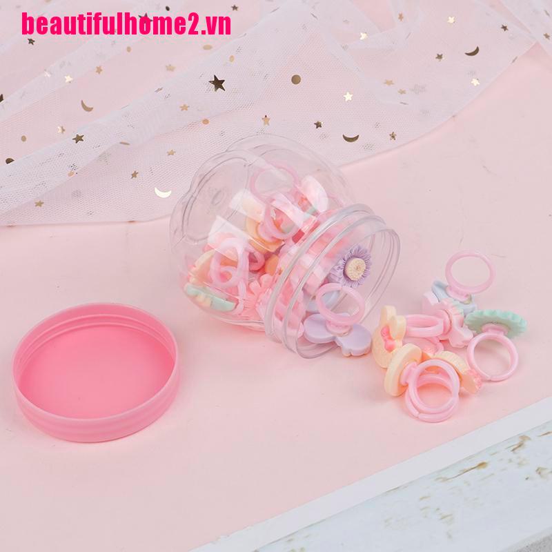 Set 20 Nhẫn Nhựa Resin Cho Bé Gái Kèm Hộp Đựng