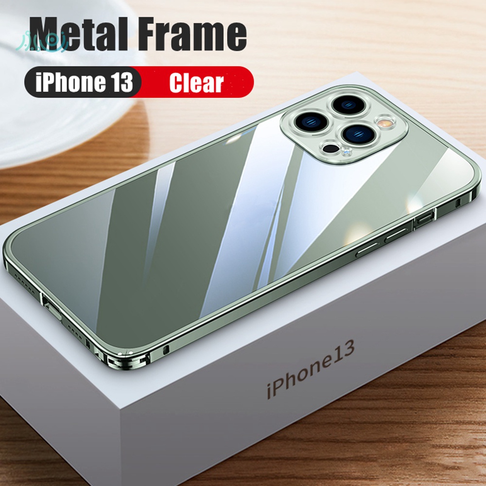 Ốp Điện Thoại Nhôm Cứng Trong Suốt Viền Kim Loại Sang Trọng Cho iPhone 13 Pro MAX 12 Pro MAX
