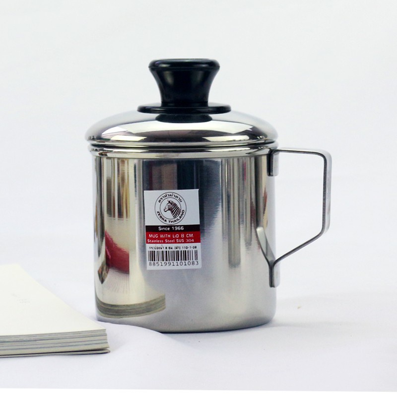 Ca nước inox có nắp Zebra nhập khẩu chính hãng từ Thái Lan - Đủ kích thước từ 0.5L đến 2L