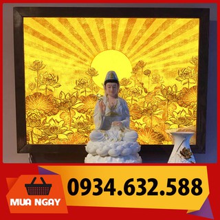 Đèn thờ tranh trúc chỉ in mâu ni 198, sen qui tụ tỏa nhiều cỡ cho bàn thờ treo, bàn thờ chung cư, tủ thờ, vách thờ