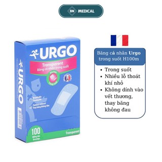 Băng cá nhân URGO transparent trong suốt hộp 100 miếng