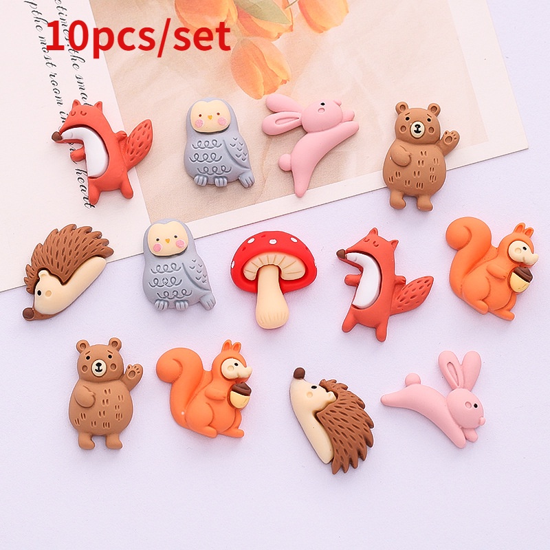 Bộ 10 Miếng Dán Hình Động Vật Dễ Thương Dùng Trang Trí Điện Thoại