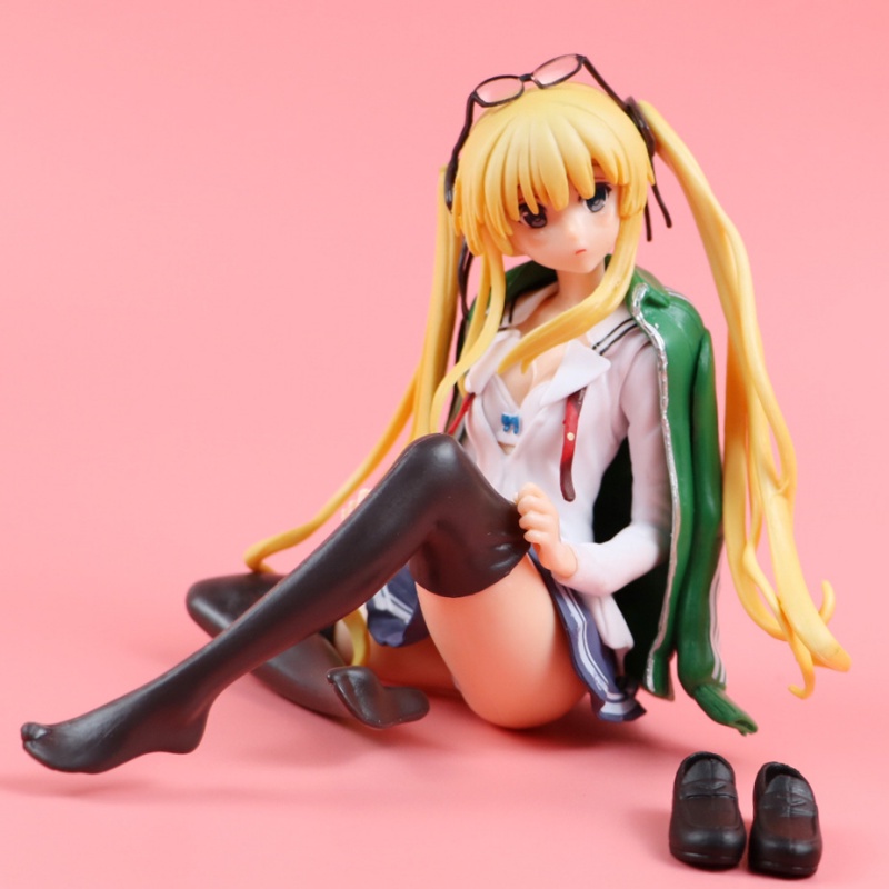 Mô hình nhân vật anime nữ có thể điều chỉnh tư thế ngồi trang trí xe ô tô