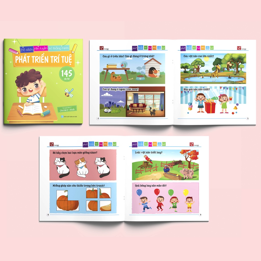 Sách - Phát triển trí tuệ  bộ 3 cuốn - Dành cho trẻ 2-4, 4-5, và 5-6 tuổi