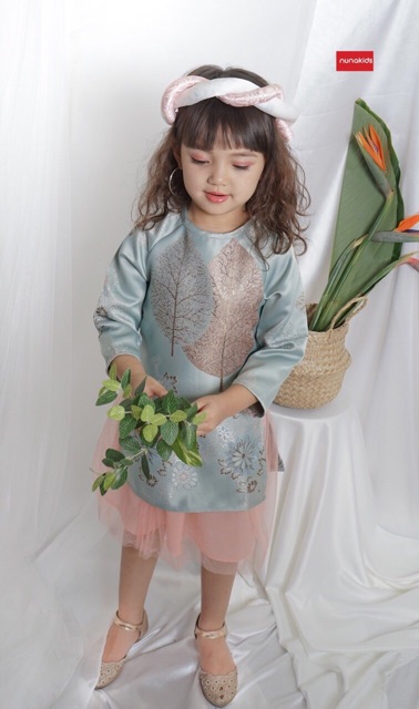 Set áo dài gấm ngọc cao cấp