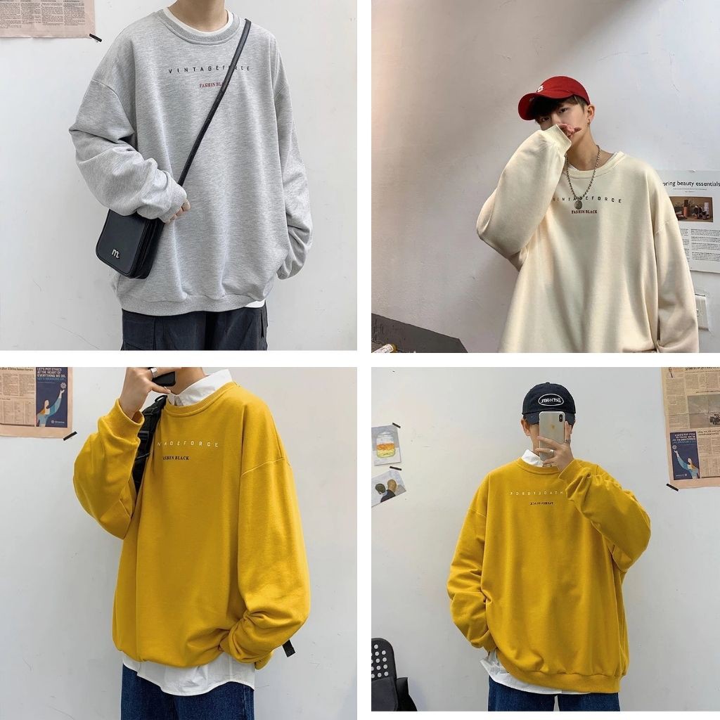 ÁO SWEATER NỈ UNISEX VITAGEFORCE ÁO NỈ KHÔNG NÓN FORM RỘNG NAM NỮ NHIỀU MÀU