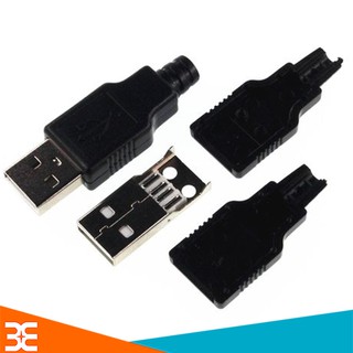 Đầu Jack Cổng USB A Đực 4P + Vỏ