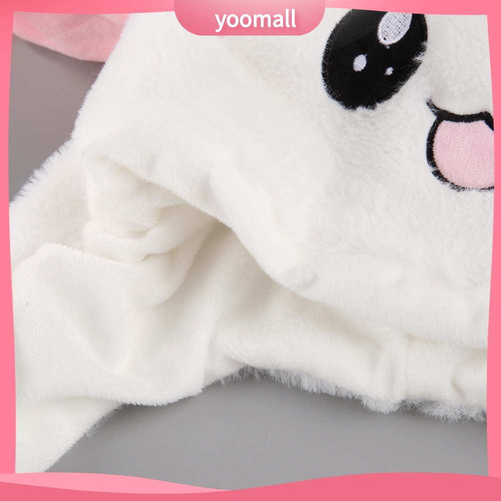 Mũ Trùm Đầu Nâng Cơ Tai Vải Nỉ Thiết Kế Tai Thỏ Dễ Thương Thời Trang Mùa Đông Cho Nữ