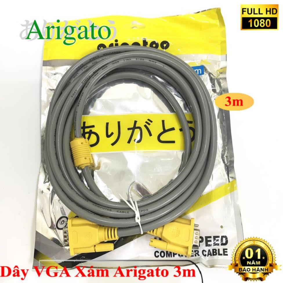 Dây VGA 3m Xám Arigato | BigBuy360 - bigbuy360.vn