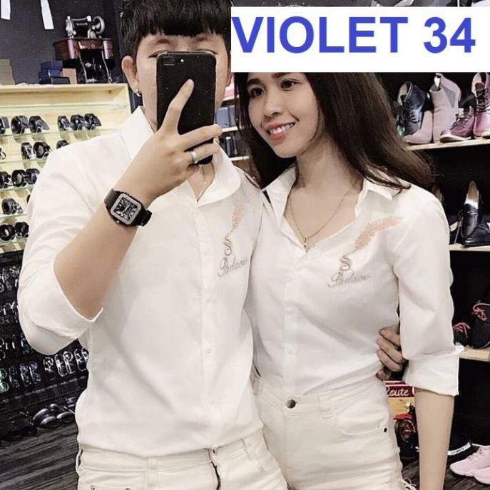 ÁO SƠ MI NAM TRẮNG THÊU LOGO VIỀN CỔ NHIỀU MẪU HÀNG ĐẸP GIÁ BÈO TB24-25-22-27-34-42 VIOLET SHOP ་