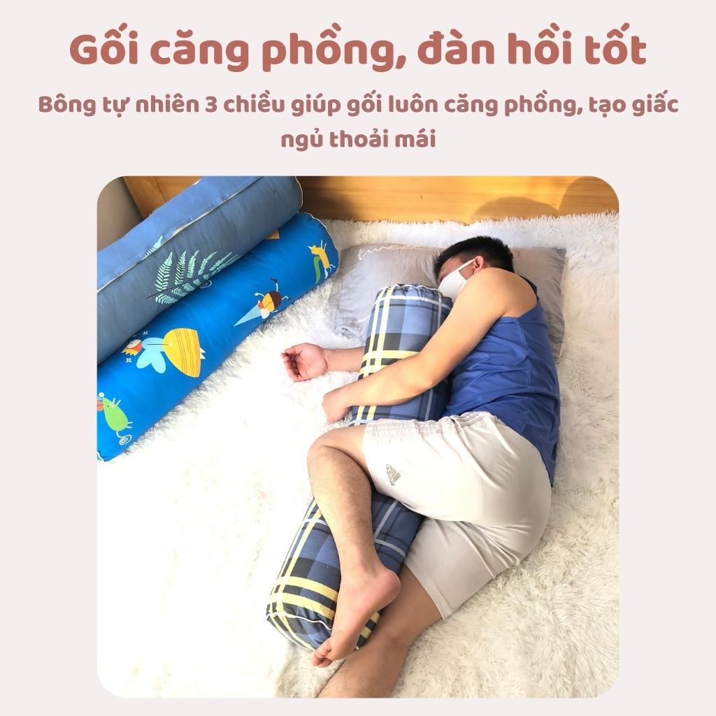 Gối ôm dài cho người lớn, gối ôm ngủ giá rẻ chất vải cotton 100% - Mẹ Min Shop